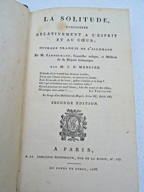 Solitude, considérée relativement à l'esprit et au coeur 1788 – Image 8