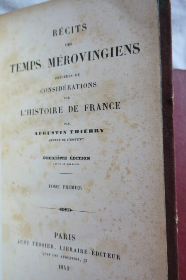 THIERRY Récits des temps mérovingiens précédés de considérations sur..1842 – Image 4