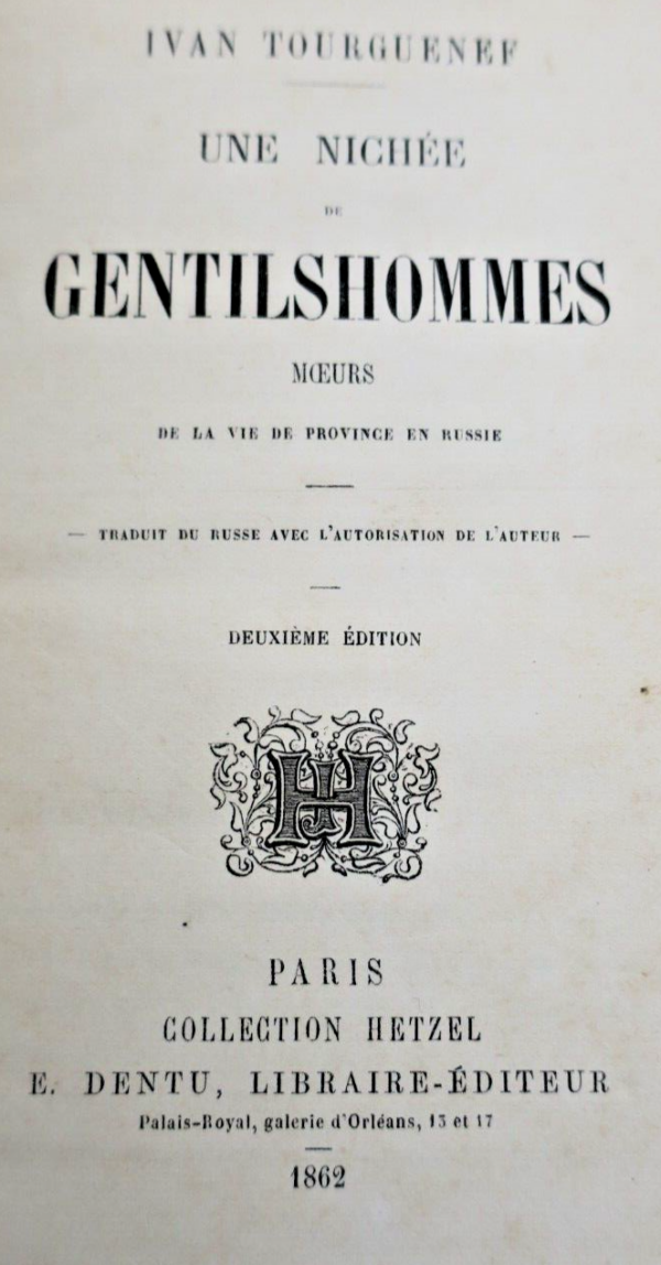 TOURGUENEF Une nichée de Gentilhommes HETZEL 1862 – Image 7