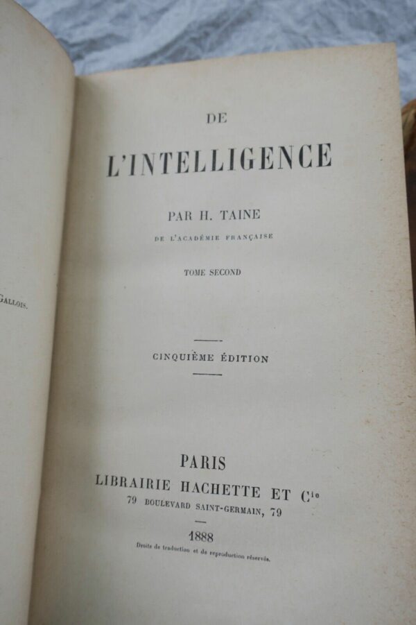 Taine, H. De l'intelligence 1888 – Image 5