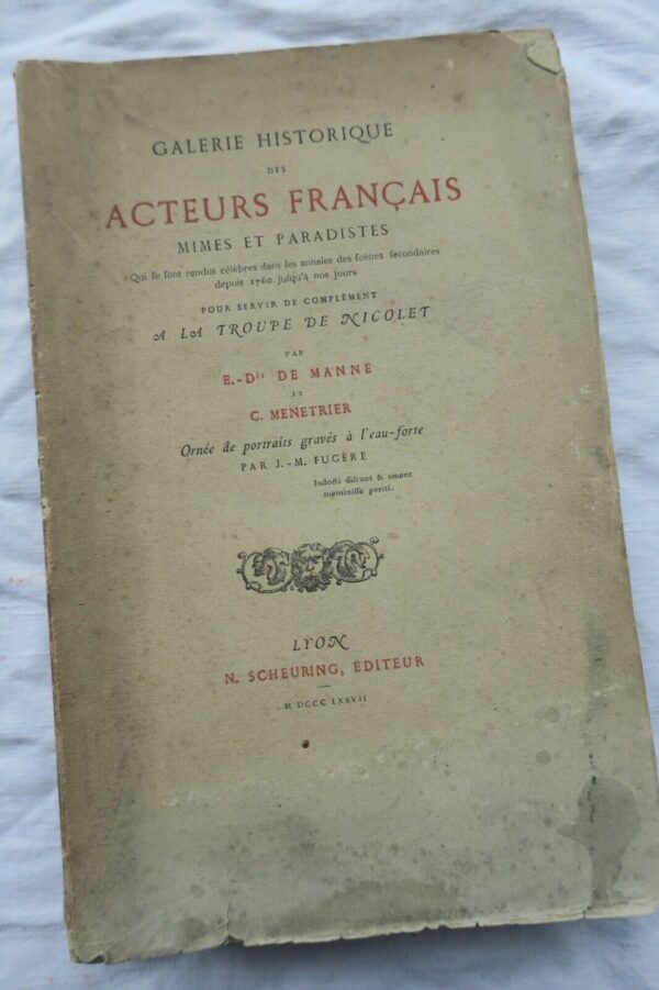 Théâtre Galerie historique des acteurs 1877 – Image 3