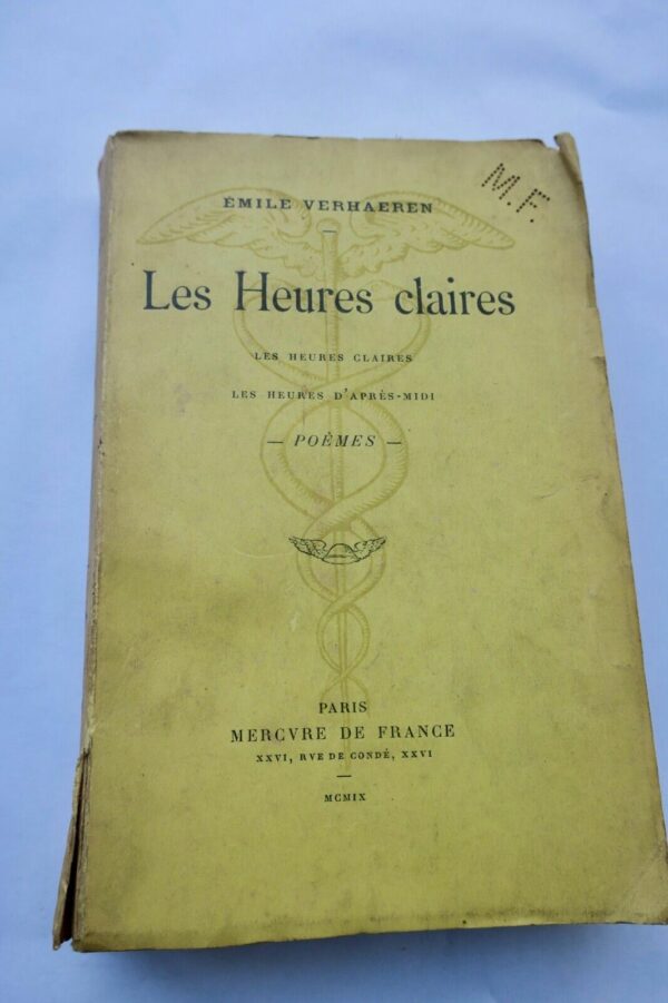 VERHAEREN Emile Les Heures claires + dédicace