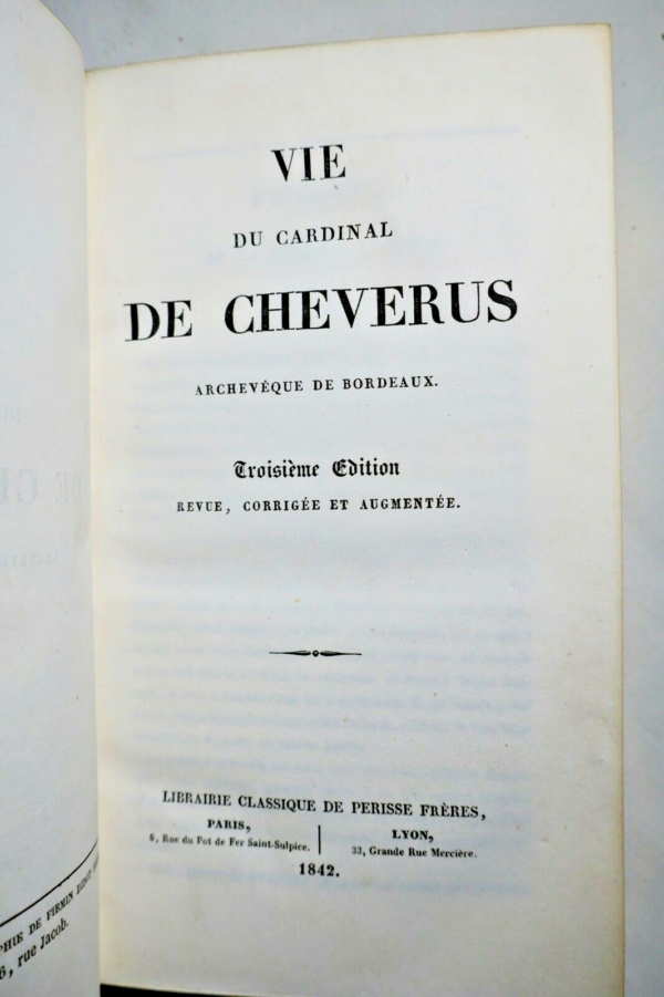 VIE DU CARDINAL DE CHEVERUS, ARCHEVEQUE DE BORDEAUX 1842 – Image 3