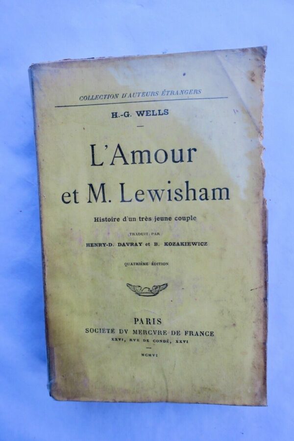 WELLS H-G L'AMOUR ET M. LEWISHAM - HISTOIRE D'UN TRES JEUNE COUPLE 1906