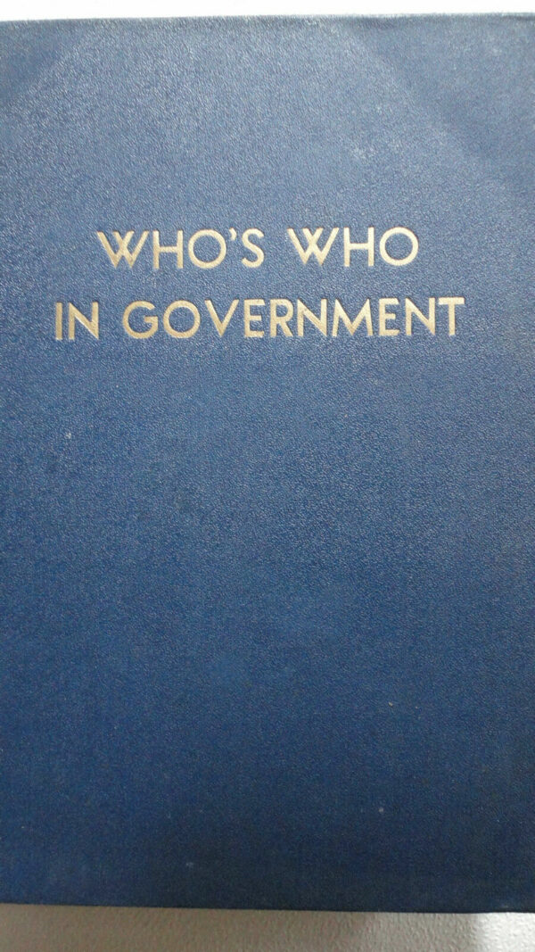 Who's Who in Government (Vol.I only)        The Biographical Research Bureau