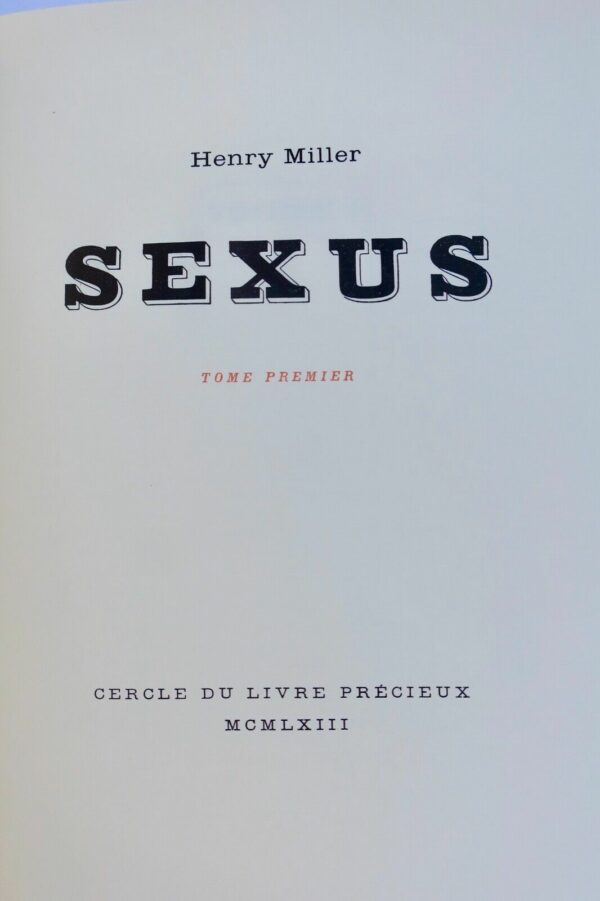 érotique MILLER, Henry Sexus – Image 3