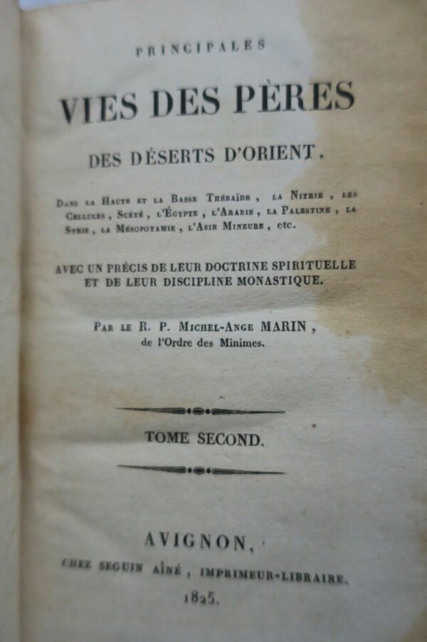 orient PRINCIPALES VIES DES PERES DES DESERTS D'ORIENT 1825 – Image 5