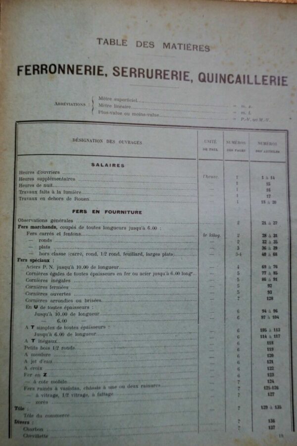 série de prix applicable aux travaux des batiments 1910 – Image 4