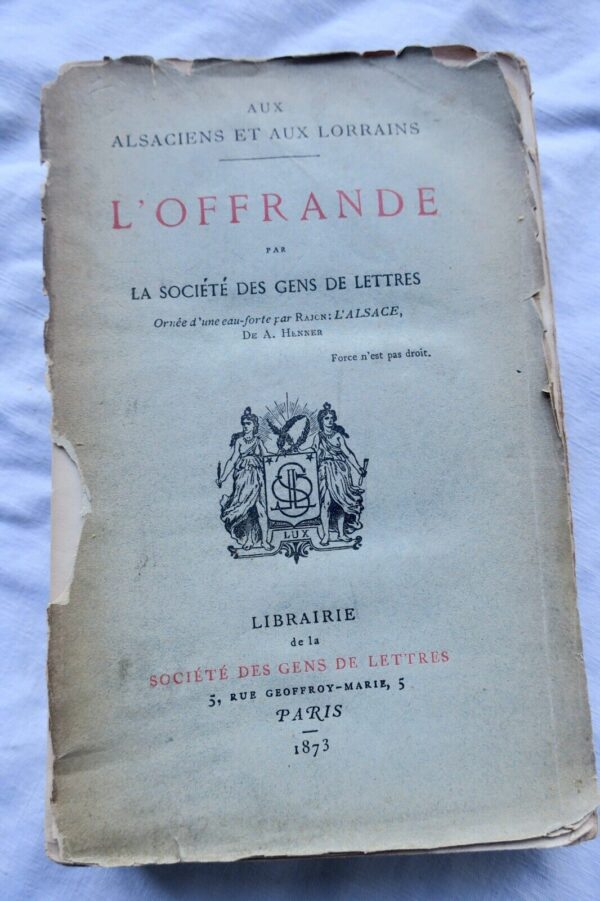 Alsace Lorraine L'offrande - Aux Alsaciens & aux Lorrains 1873 – Image 3