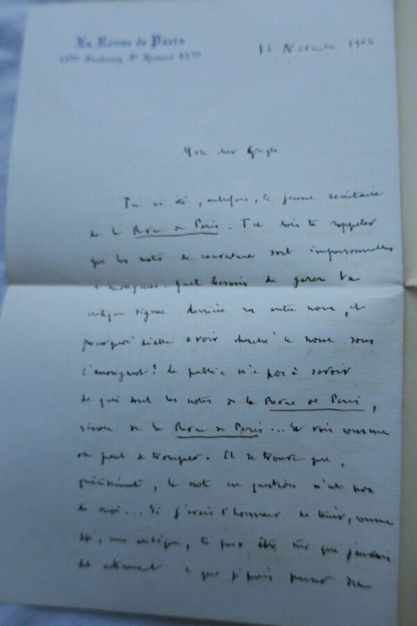 André Rivoire lettre à Fernand Gregh 1906 – Image 3