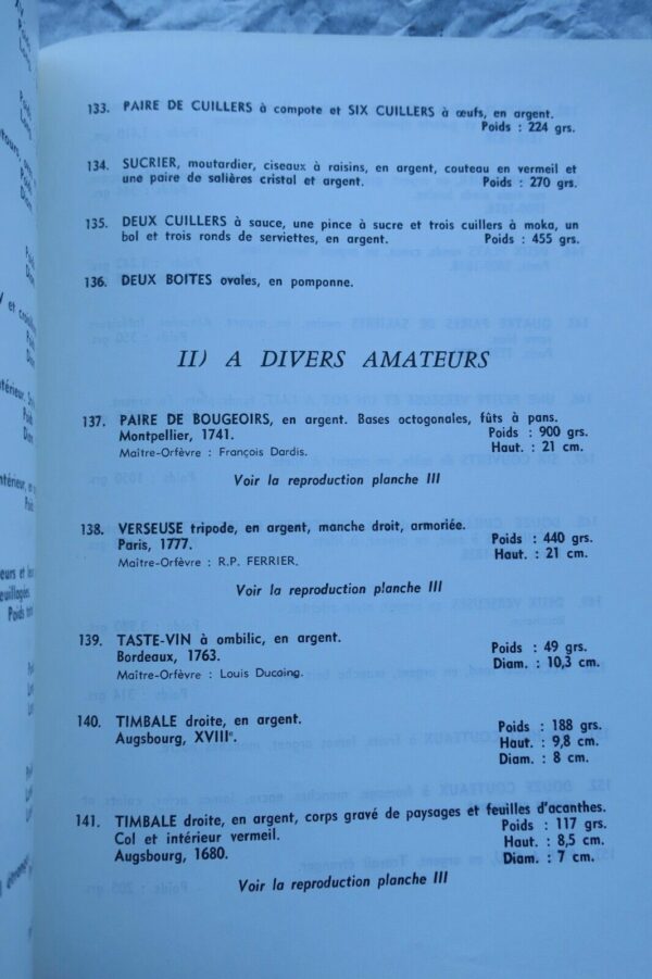 Argenterie succession Fenwick & à divers amateurs 1964 Denise Boas – Image 4