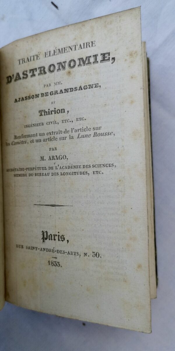 Astronomie Traité élémentaire d'astronomie (Bibliothèque populaire)1833 – Image 3