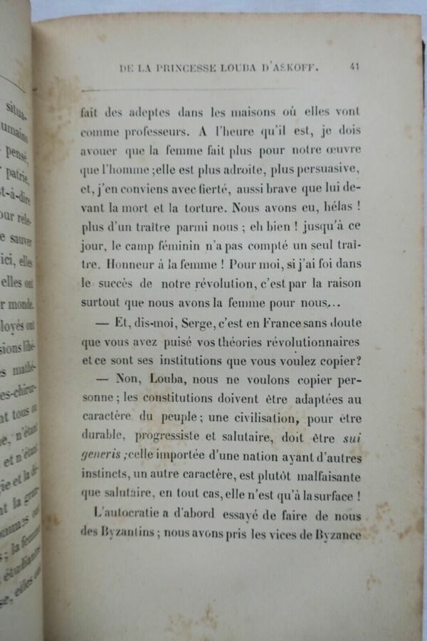 Audouard Les soupers de la princesse Louba d'Askoff..de nihilisme 1880 – Image 6