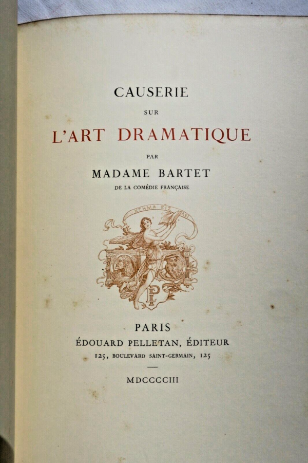 BARTET Causerie sur l'art dramatique 1903 ex. Anatole France – Image 5