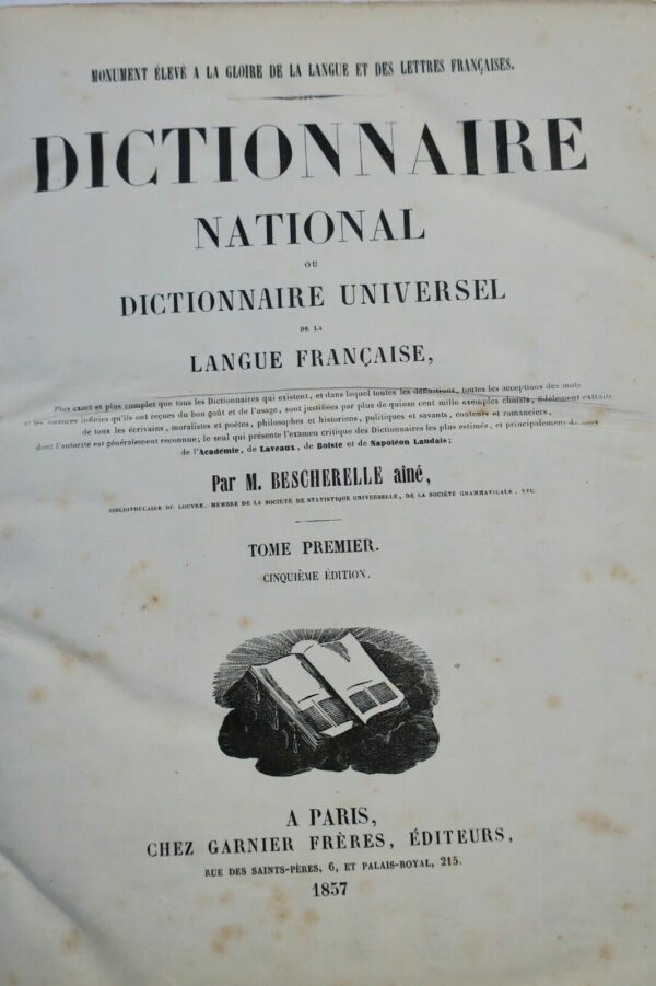 BESCHERELLE AÎNE M. Dictionnaire national 1857 en 3 volumes – Image 8