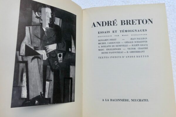 BRETON EIGELDINGER (Marc) André Breton. Essais et témoignages