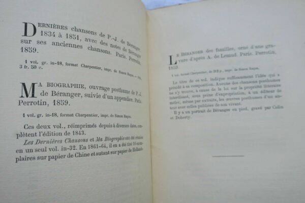 Bétanger Bibliographie de l'oeuvre de P.J. de Béranger 1876 – Image 4