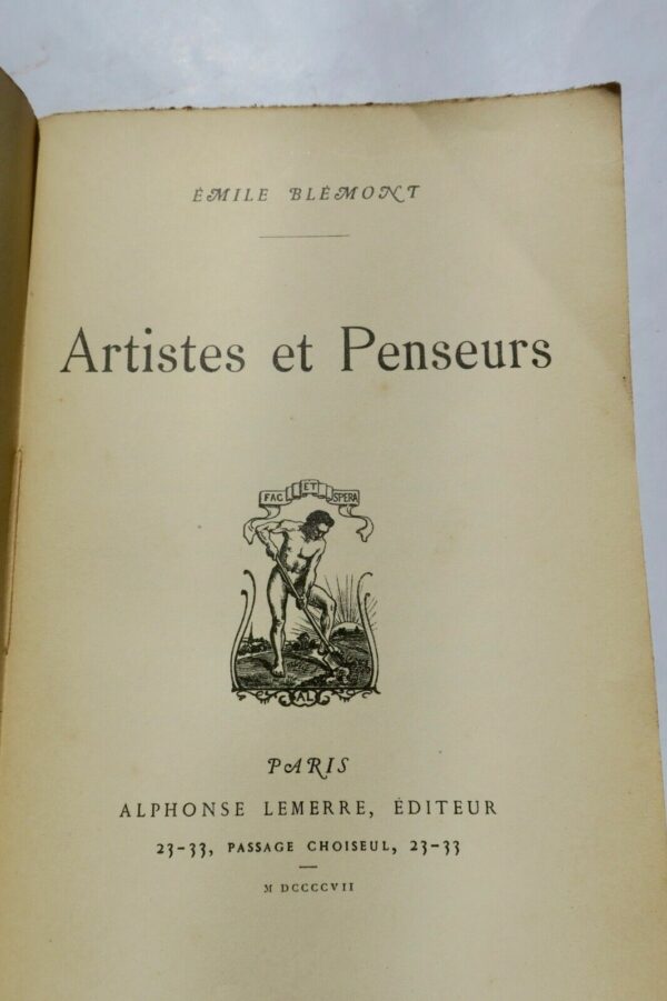 Blémont, Émile (1839-1927) Artistes et penseurs + dédicace – Image 4