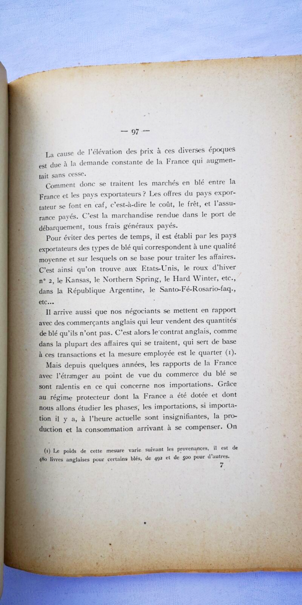 COMMERCE DU BLE & Spécialement son organisation en FRANCE 1909 – Image 3