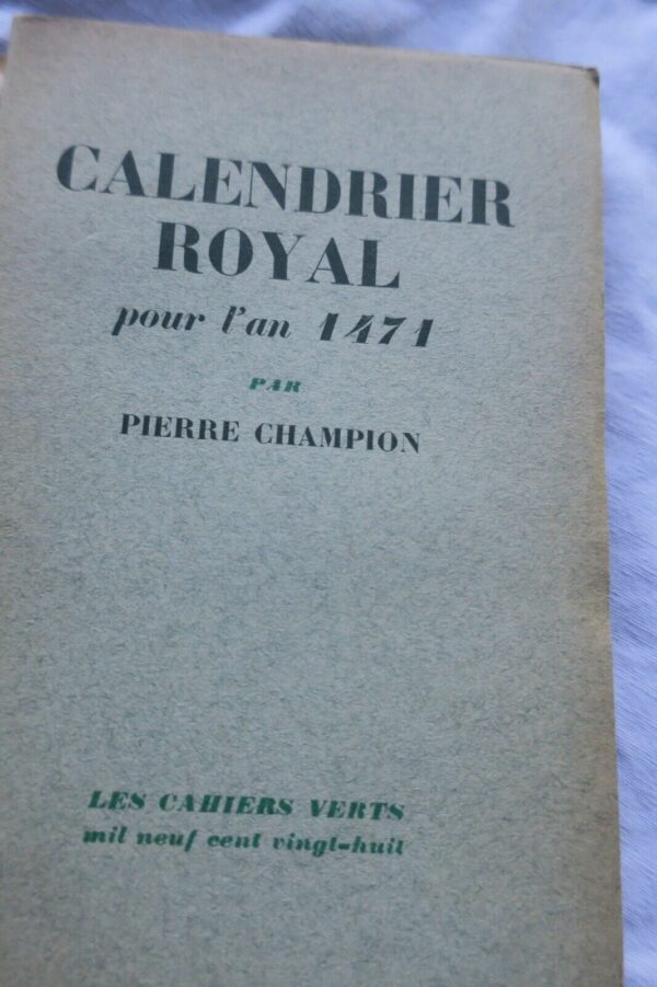 Calendrier royal pour l'an 1471