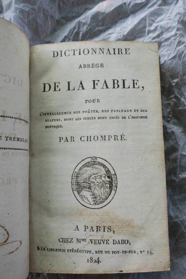 Chompré Dictionnaire abrégé de la Fable, pour l'intelligence des poëtes..1824 – Image 4