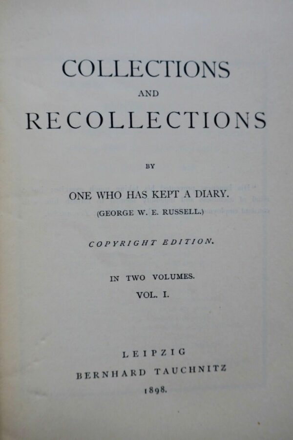 Collections and Recollections By One Who Has Kept A Diary 1898 – Image 7