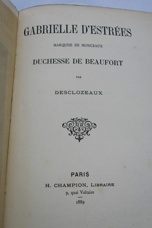 DESCLOZEAUX Gabrielle d'Estrées, marquise de Monceaux, duchesse de Beaufort 1889 – Image 7