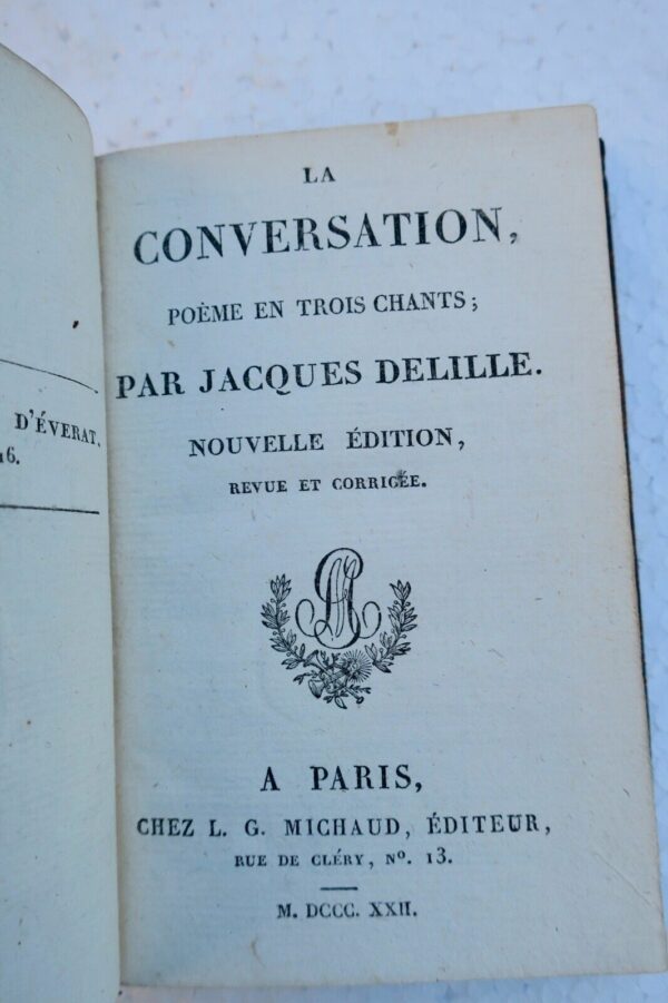 Delille La conversation, poème en trois chants 1822 – Image 4