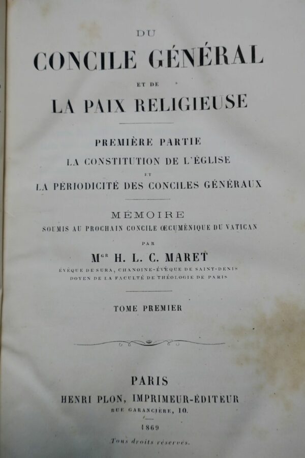 Du Concile Général et de la Paix Religieuse. Première partie: La Constituti.. – Image 4