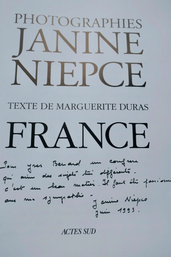 Duras  Niepce FRANCE + dédicace