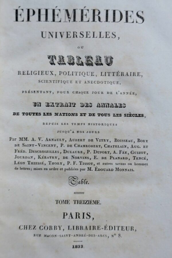 Ephémérides Universelles ou Tableau Religieux, Politique, Littéraire.. – Image 3