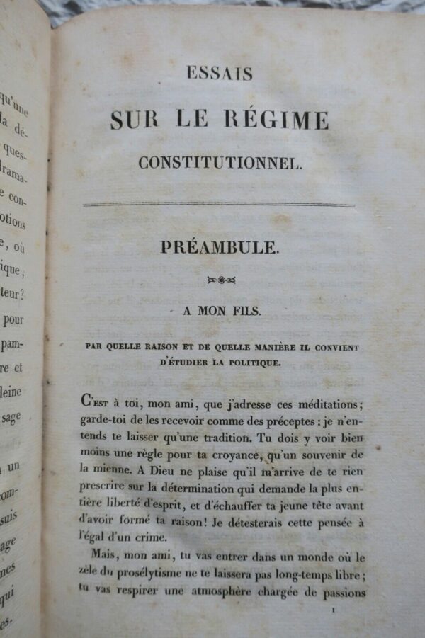 Essais sur le régime constitutionnel ou Introduction 1827 – Image 7