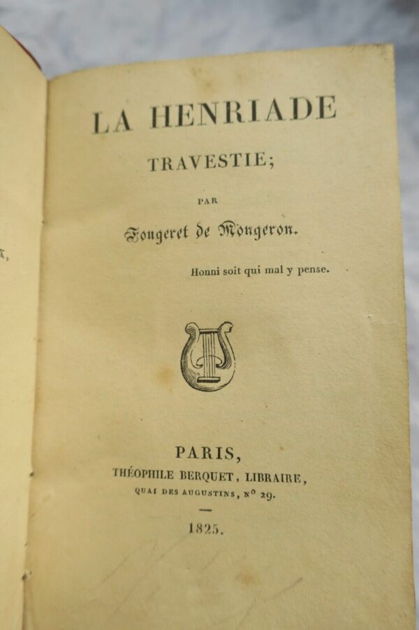 FOUGERET DE MONGERON LA HENRIADE TRAVESTI 1825 – Image 3