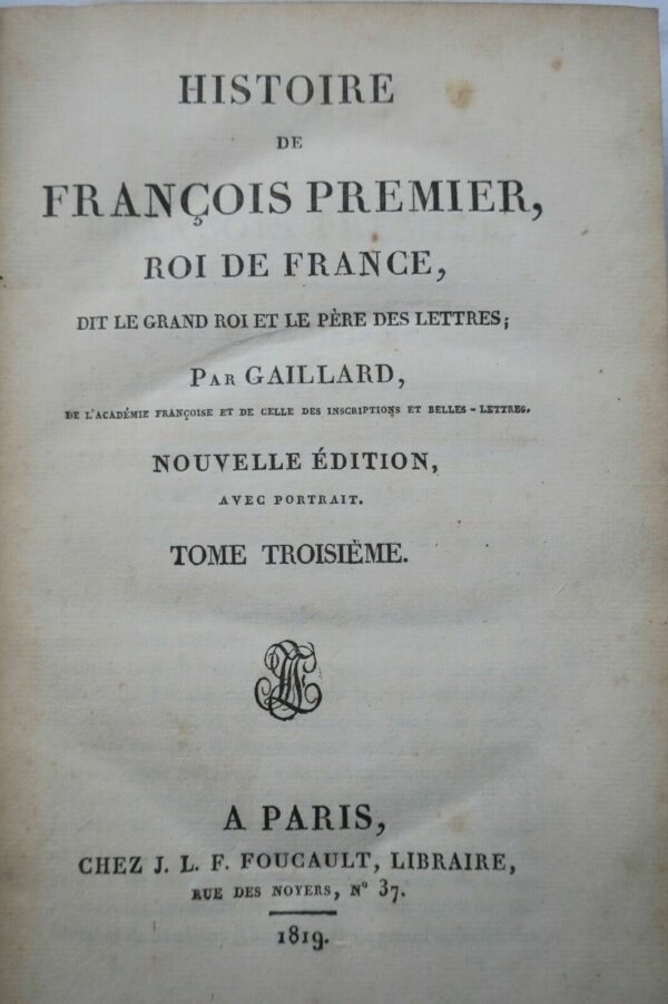 Francois 1er GAILLARD  Histoire de François Premier 1819 – Image 5