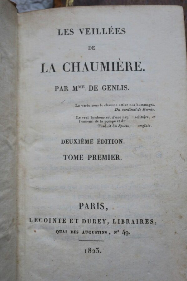 GENLIS (Comtesse de) LES VEILLEES DE LA CHAUMIERE 1823 – Image 7