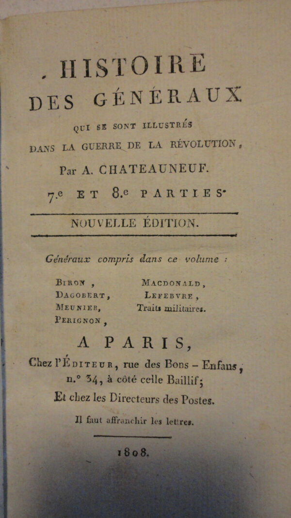 Histoire des généraux qui se sont Illustres dans La Guerre de La Révolution – Image 3