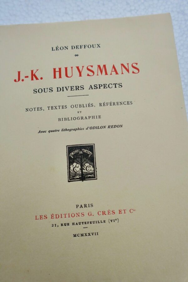 Huysmans sous divers aspects Odilon Redon – Image 3