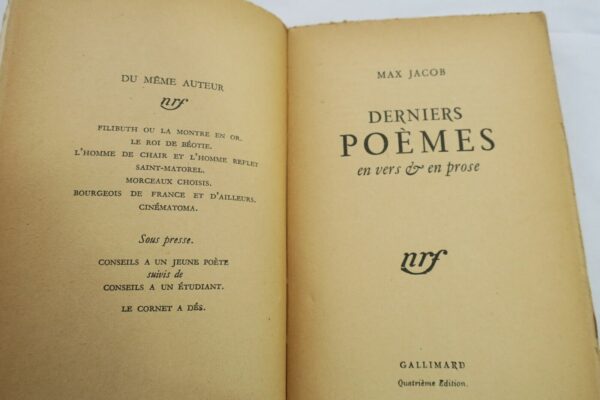 JACOB (Max). Derniers poèmes en vers & en prose – Image 10