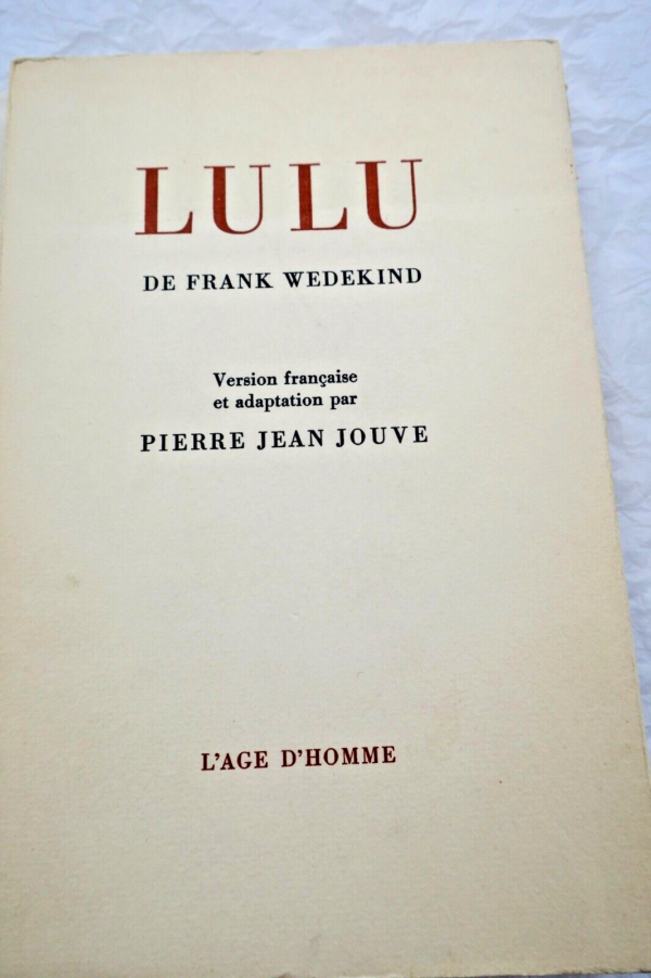 Jouve, Pierre Jean Lulu 1969 + dédicace