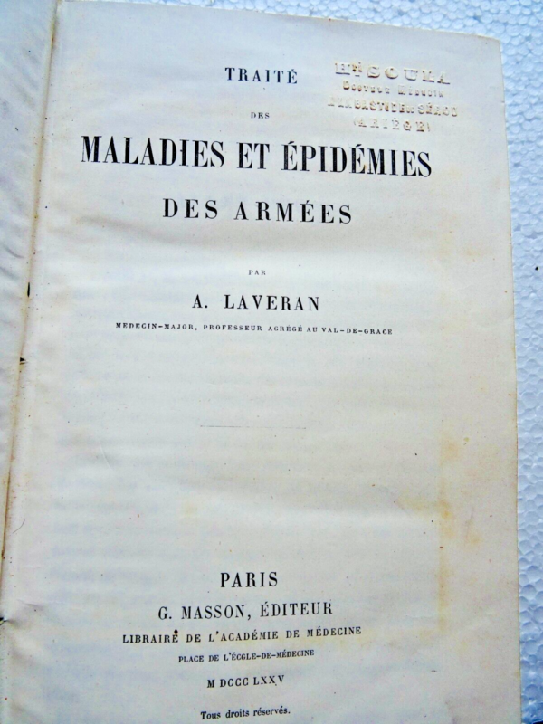 LAVERAN (Alphonse) Traité des maladies et épidémies des armées 1875 – Image 9