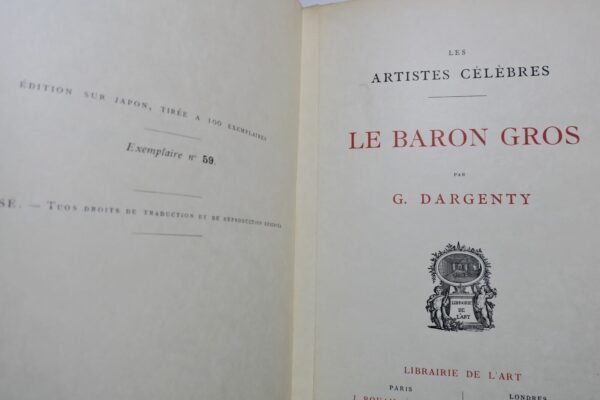 LES ARTISTES CELEBRES : LE BARON GROS / Japon nté