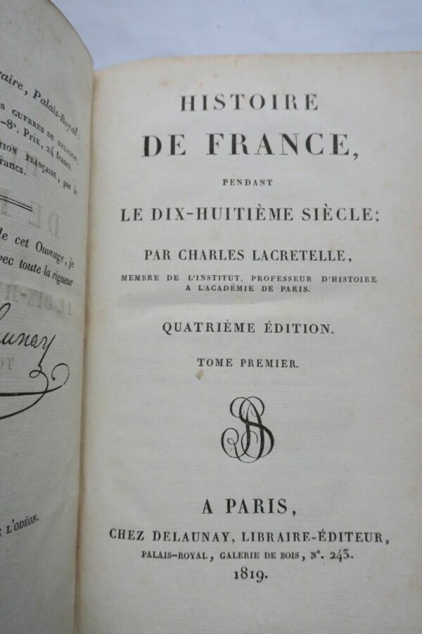 Lacretelle Histoire de France pendant le dix-huitième siècle – Image 7