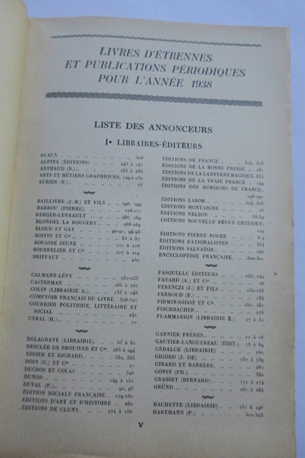 Livres d'étrennes & publications périodiques pour l'année 1938 LIBRAIRIE – Image 17