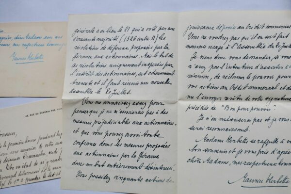 Maurice HERBETTE belles cartes & lettre autographes manuscrites – Image 3