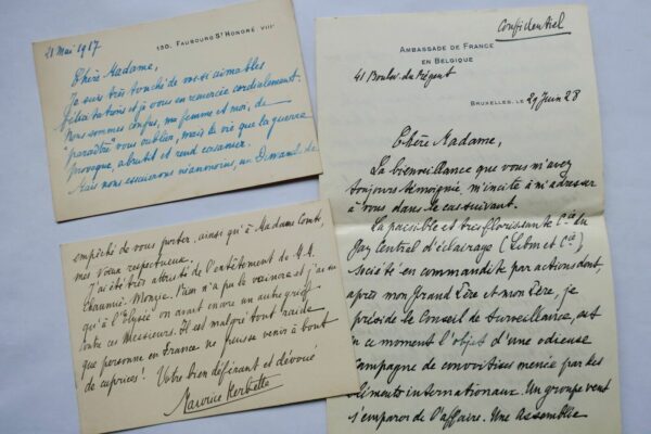 Maurice HERBETTE belles cartes & lettre autographes manuscrites