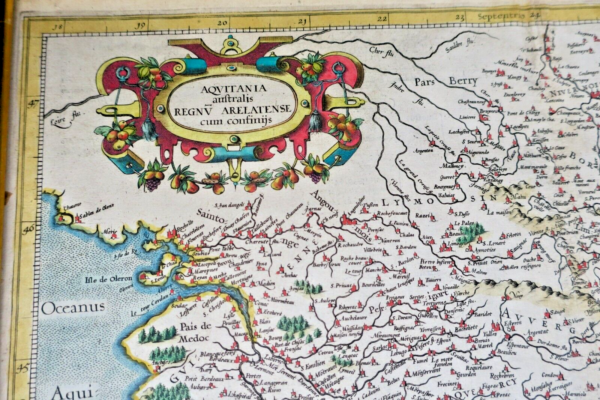 Mercator Aquitania Australis Regnu Arelatense Cum Confiniis Ca. 1610 – Image 3