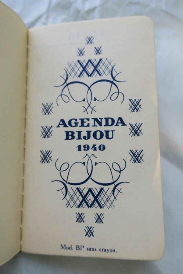 Mini calendrier agenda bijou 1940 – Image 4