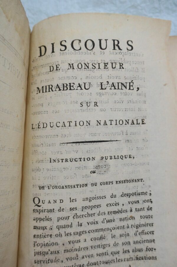 Mirabeau Discours de monsieur Mirabeau l'ainé sur l'éducation nationale  1791 – Image 6