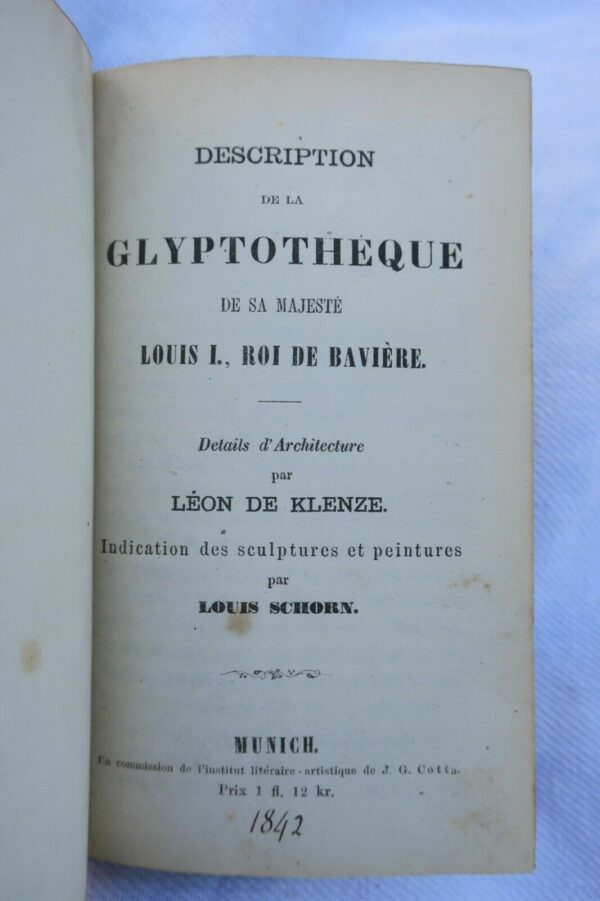 Munich Description de la Glyptothèque de Sa Majesté Louis I, Roi de Bavière 1842 – Image 5