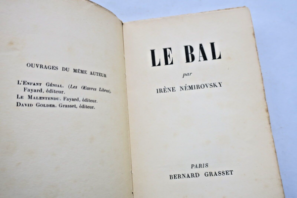 NEMIROVSKY (Irène). Le Bal / Alfax – Image 3